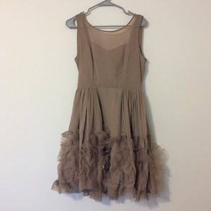 Ruffled Champagne Lauren Conrad Dress